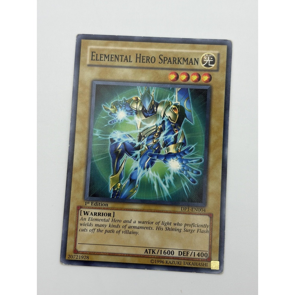 Yugioh Elemental HERO Sparkman DP1-EN004 1st Edition Common Warrior MP Card